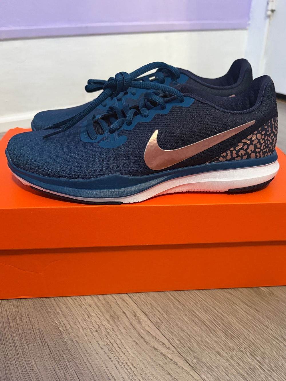 Nike: Women's In-Season TR 7 Training Sneakers, Color: Blue & Rose Gold, Sz: 6.5
